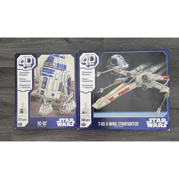 4D Build Star Wars R2-D2 & T-65 X-Wing Starfighter Cardstock 3D‎ Model Kits - Picture 1 of 1
